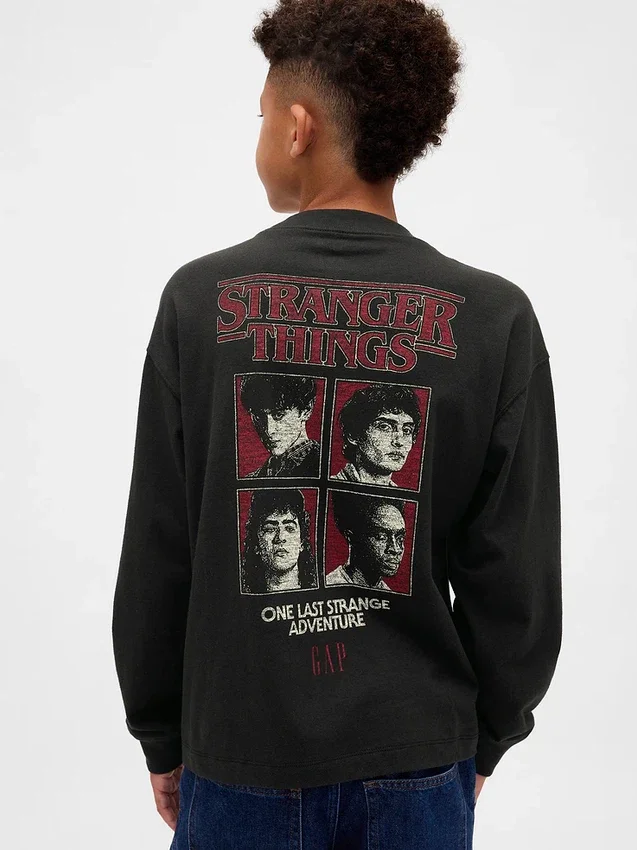 Stranger Things-T-shirt med tryck för barn
