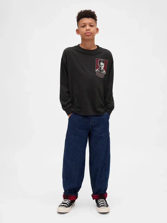 Stranger Things-T-shirt med tryck för barn