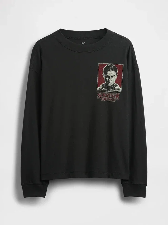 Stranger Things-T-shirt med tryck för barn