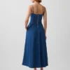 Strapless maxiklänning i denim
