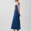 Strapless maxiklänning i denim