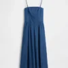 Strapless maxiklänning i denim