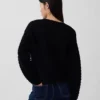 Strickad tröja i 100 % bomull med struktur