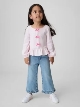 Stride-jeans med volangkant för Baby & Småbarn