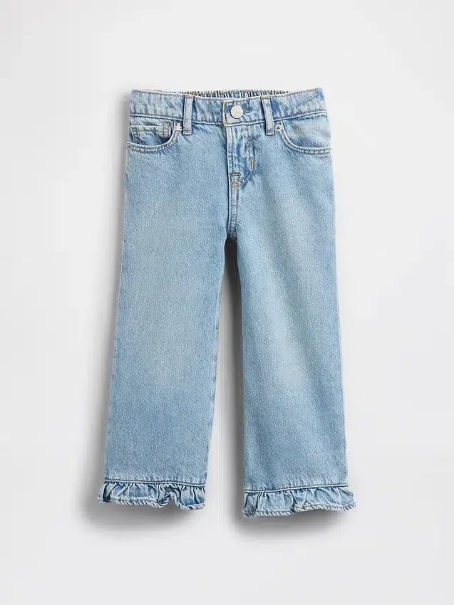 Stride-jeans med volangkant för Baby & Småbarn