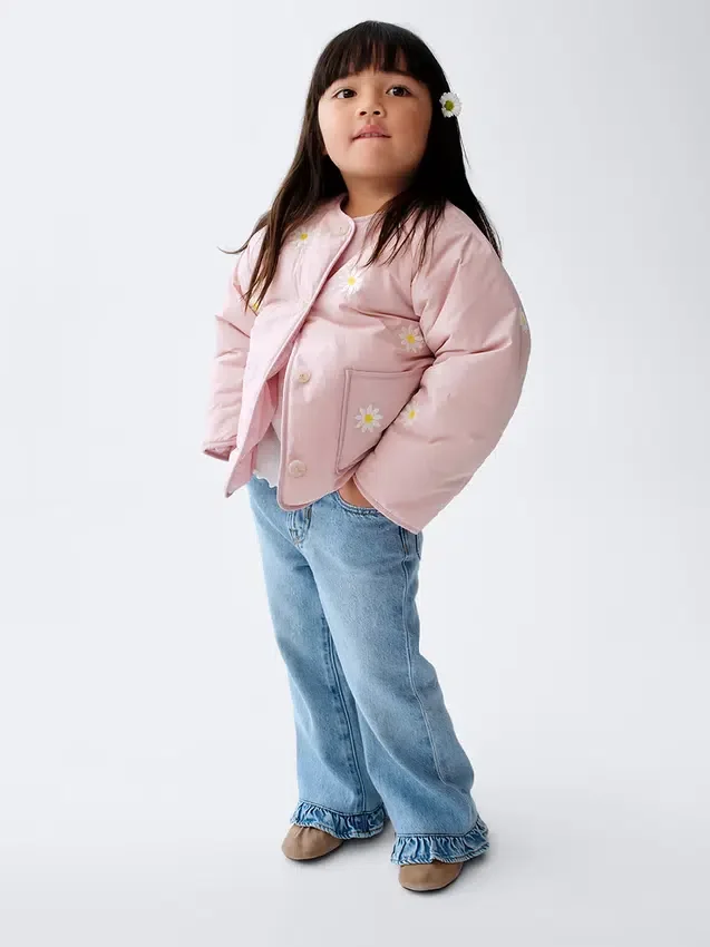 Stride-jeans med volangkant för Baby & Småbarn