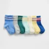 Stripade korta strumpor för småbarn (7-pack)