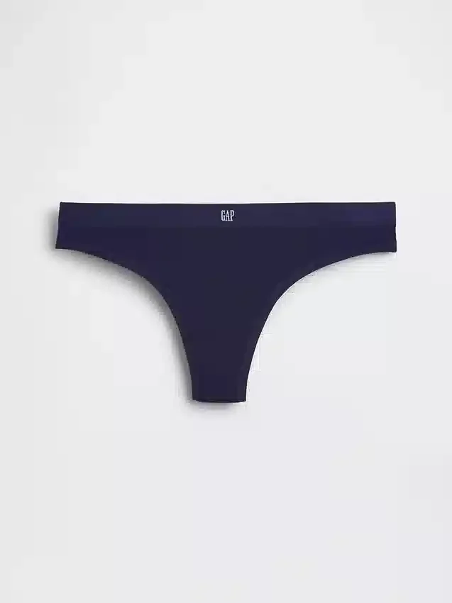 Strängtrosa i ekologisk stretchbomull med logotyp