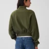 Strukturerad bomullströja i oversized-modell med halv dragkedja