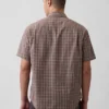 Strukturerad skjorta i linne-bomull