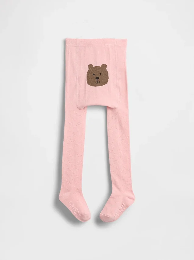 Strumpbyxor med björnmönster i pointelle för Baby & Småbarn