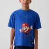 Super Mario-T-shirt med tryck i avslappnad passform för barn