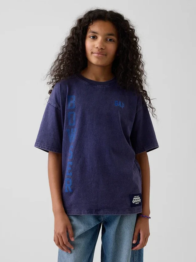 Super Mario-T-shirt med tryck i avslappnad passform för barn