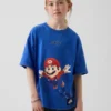 Super Mario-T-shirt med tryck i avslappnad passform för barn