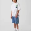 Super Mario-T-shirt med tryck i avslappnad passform för barn