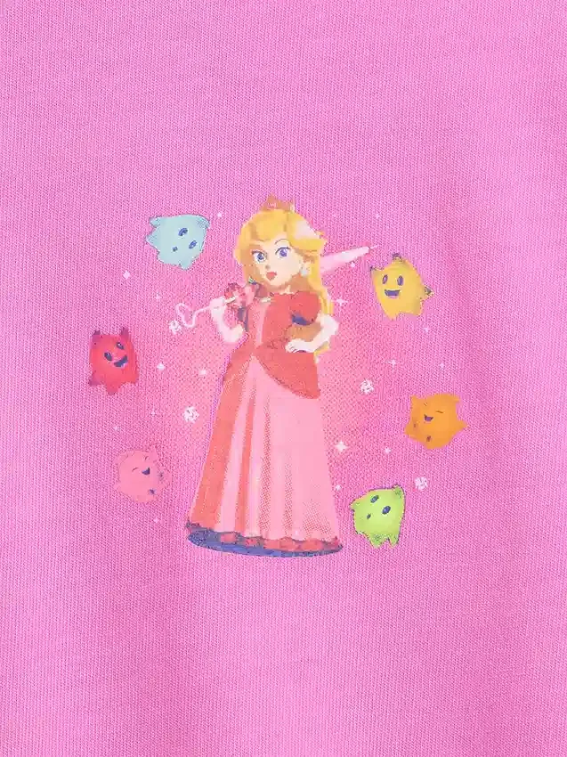 Super Mario-T-shirt med tryck i avslappnad passform för barn