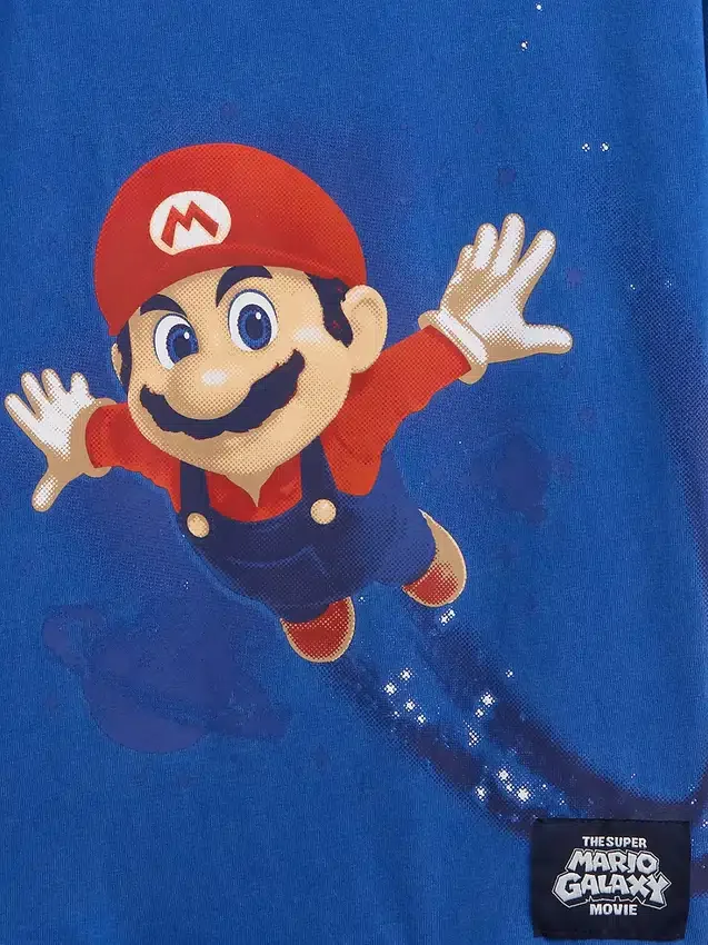 Super Mario-T-shirt med tryck i avslappnad passform för barn