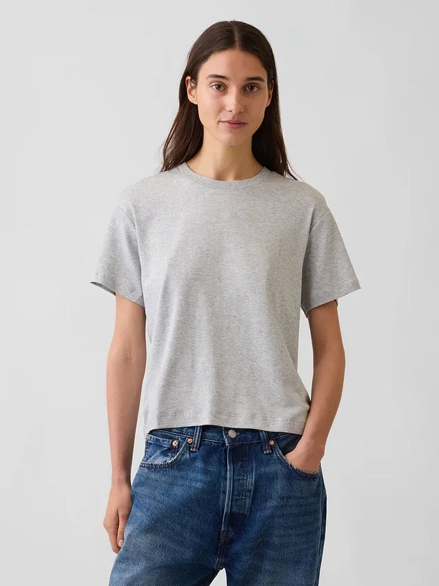 Supima®-bomullst-shirt i avslappnad passform