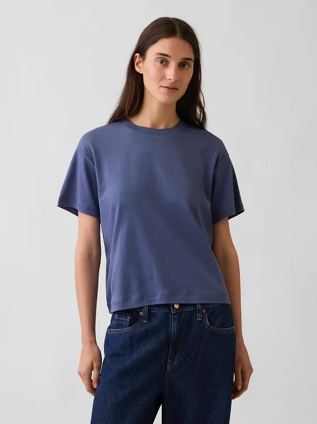 Supima®-bomullst-shirt i avslappnad passform
