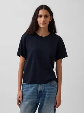 Supima®-bomullst-shirt i avslappnad passform