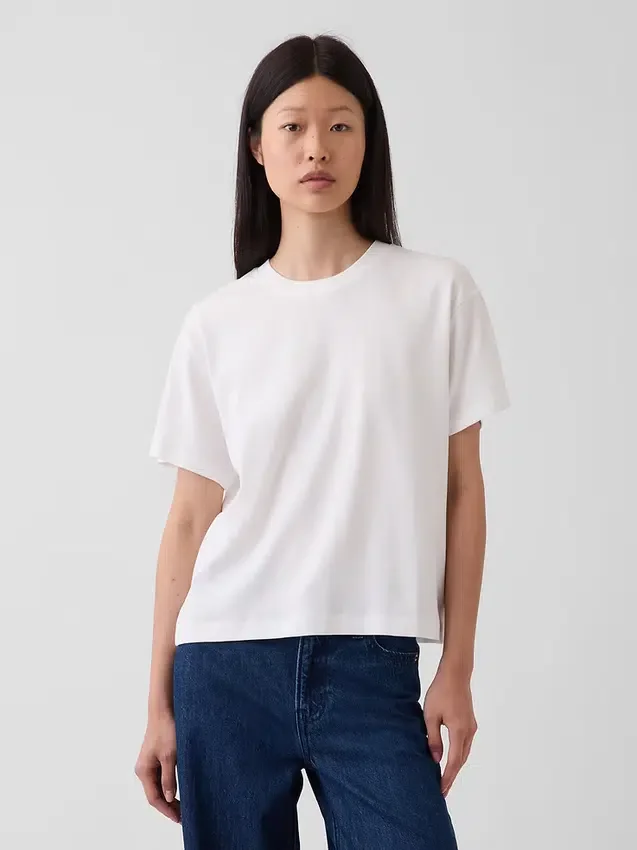 Supima®-bomullst-shirt i avslappnad passform