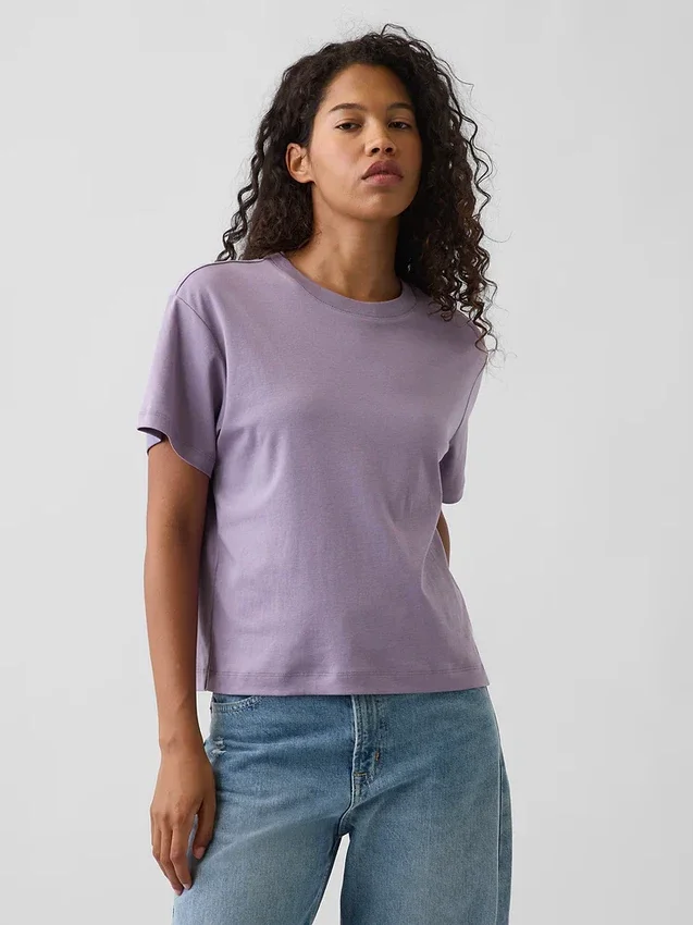 Supima®-bomullst-shirt i avslappnad passform