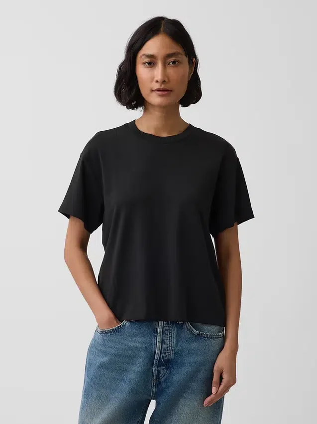 Supima®-bomullst-shirt i avslappnad passform