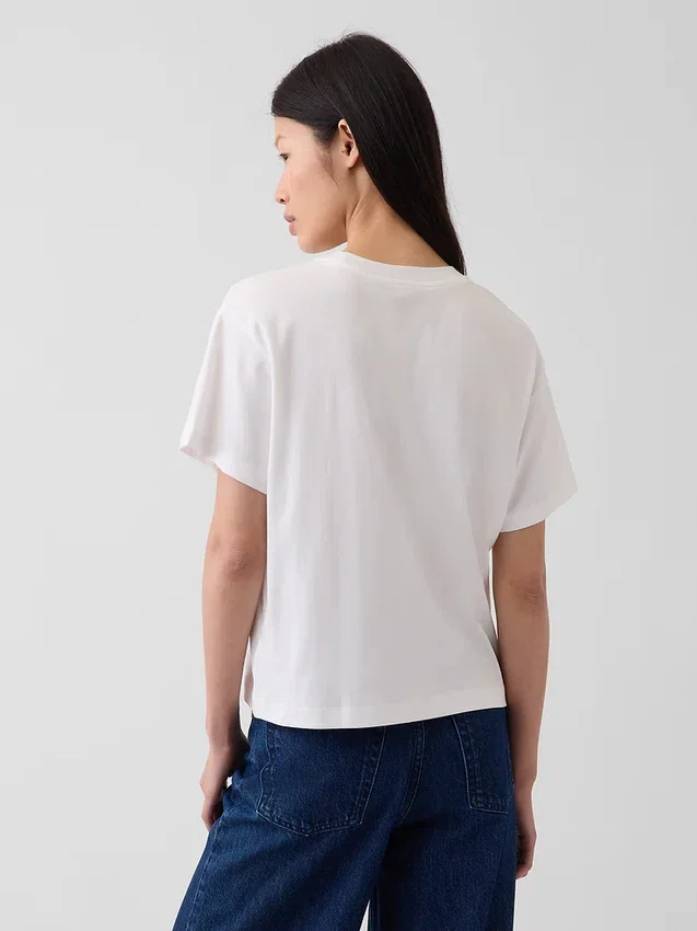 Supima®-bomullst-shirt i avslappnad passform