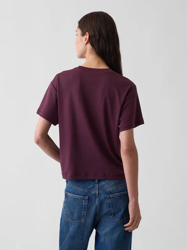 Supima®-bomullst-shirt i avslappnad passform