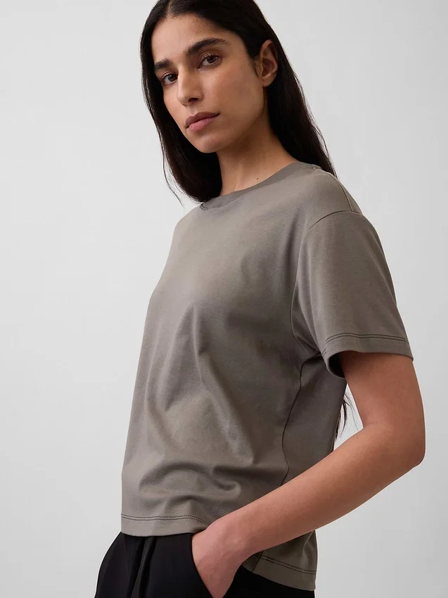 Supima®-bomullst-shirt i avslappnad passform
