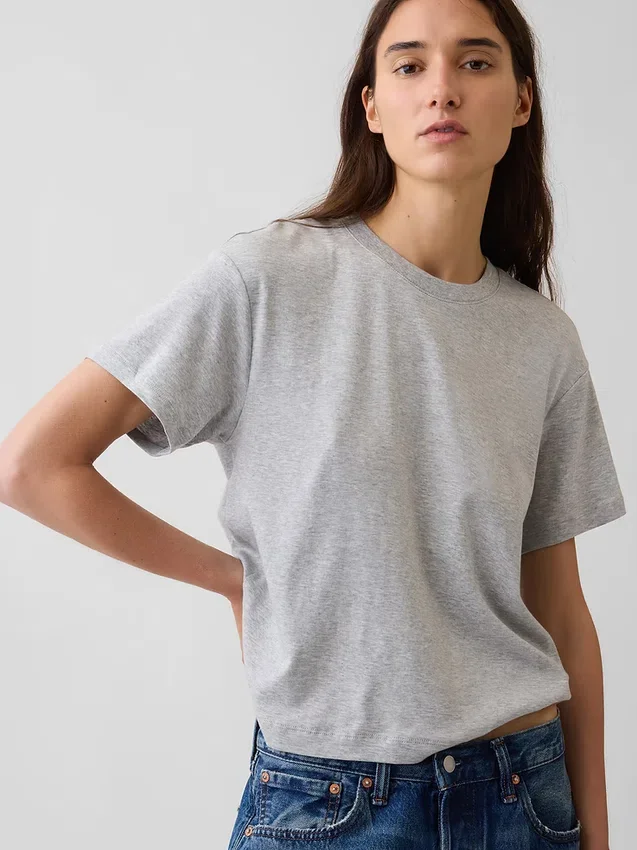 Supima®-bomullst-shirt i avslappnad passform