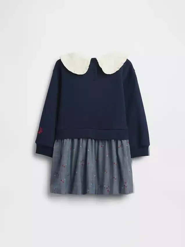 Sweatshirtklänning med volangkrage för Baby & Småbarn