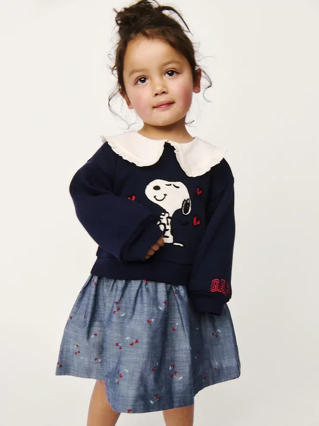Sweatshirtklänning med volangkrage för Baby & Småbarn