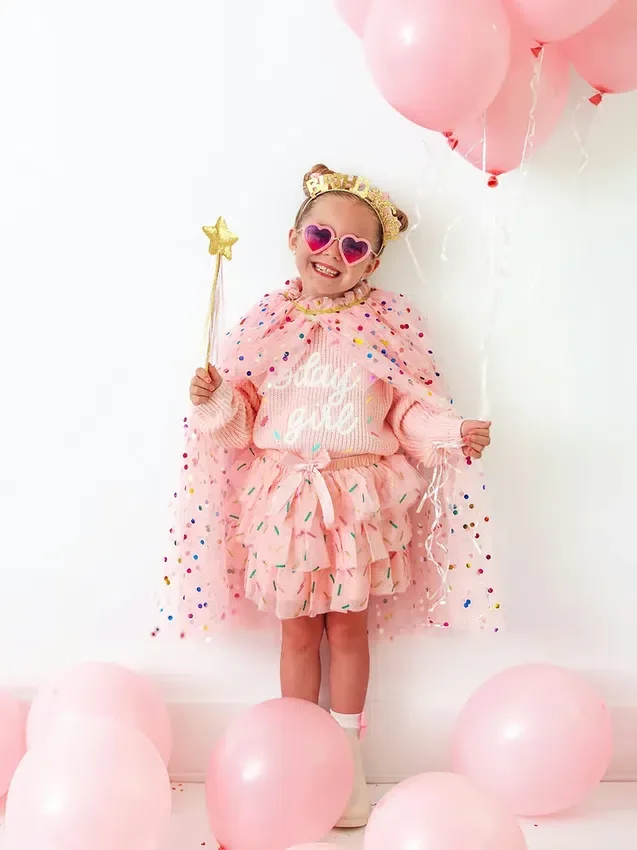 Sweet Wink Birthday Girl Sprinkle-stickad tröja