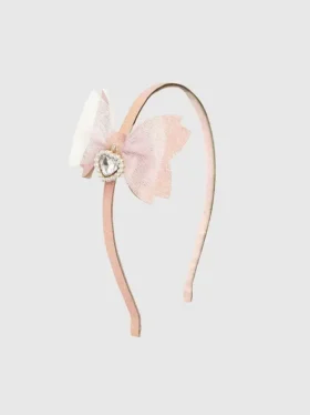 Sweet Wink hårband med hjärtcharm och glitterrosett