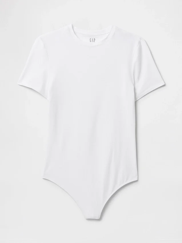 T-shirt-bodysuit i tättstickad jersey