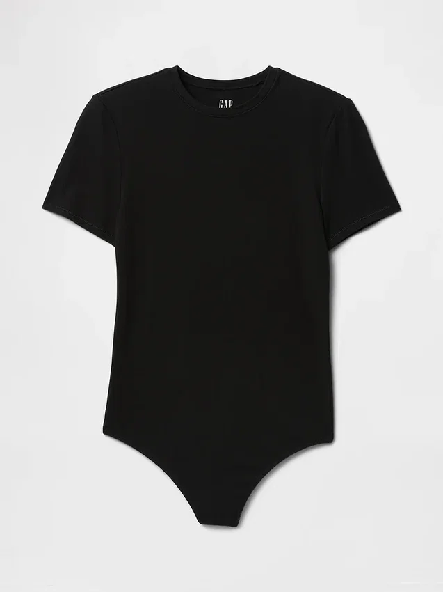 T-shirt-bodysuit i tättstickad jersey