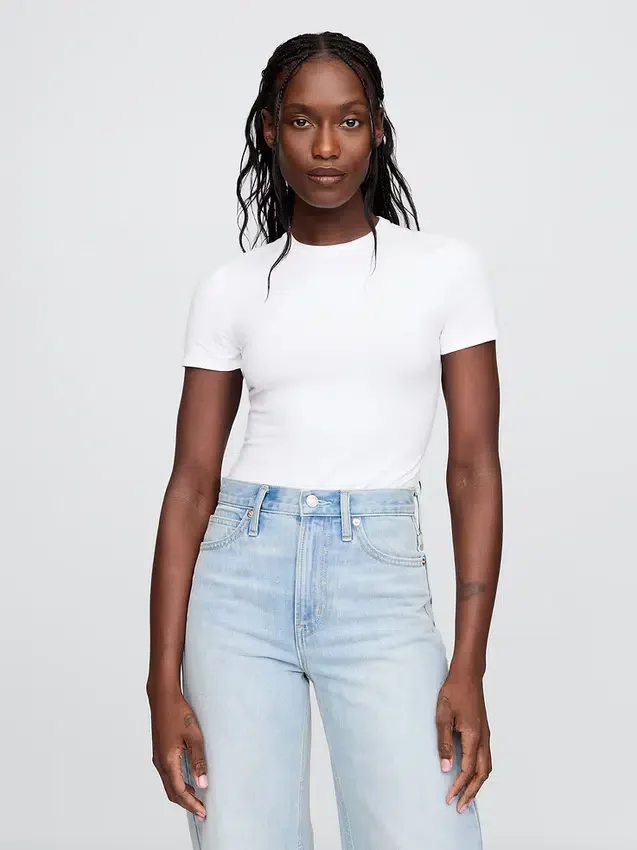 T-shirt-bodysuit i tättstickad jersey