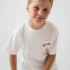 T-shirt för barn i tjockt tyg med avslappnad passform och Gap Logo