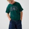 T-shirt för barn i tjockt tyg med avslappnad passform och Gap Logo