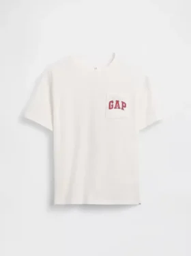 T-shirt för barn i tjockt tyg med avslappnad passform och Gap Logo