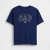 T-shirt för barn i tjockt tyg med avslappnad passform och Gap Logo