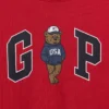 T-shirt för barn i tjockt tyg med avslappnad passform och Gap Logo