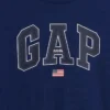T-shirt för barn i tjockt tyg med avslappnad passform och Gap Logo