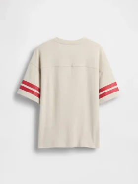 T-shirt för barn i tjockt tyg med oversized-passform och logotyp i sömmen