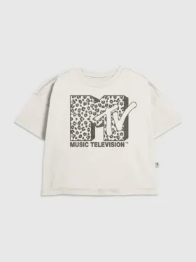 T-shirt för barn med MTV-leopardlogotyp