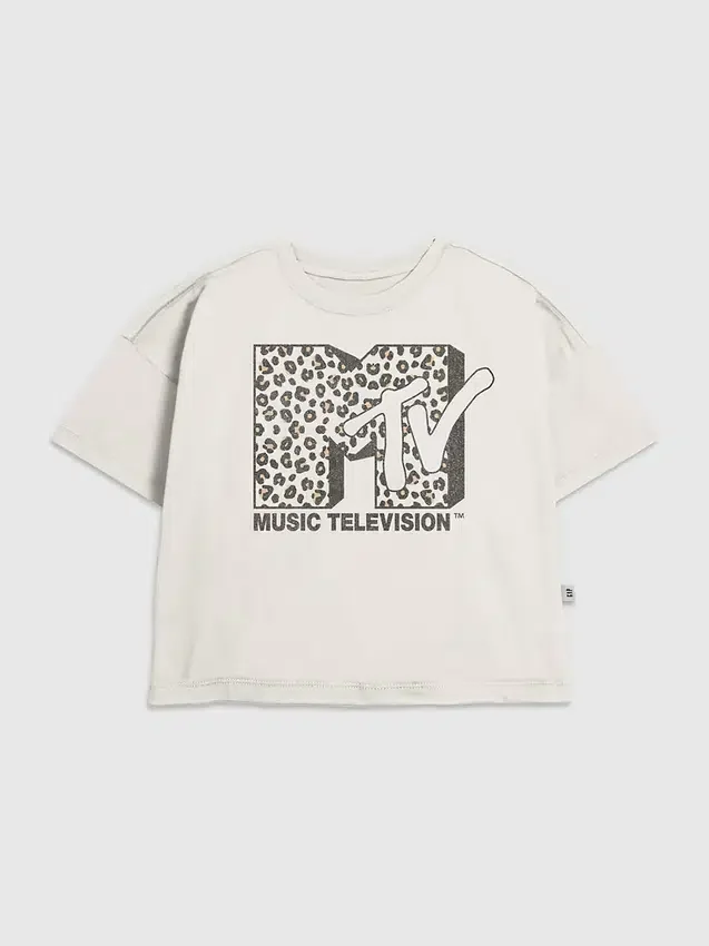 T-shirt för barn med MTV-leopardlogotyp