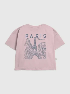 T-shirt för barn med Paris-linjeteckning