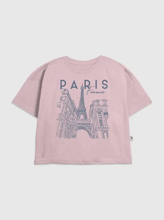 T-shirt för barn med Paris-linjeteckning