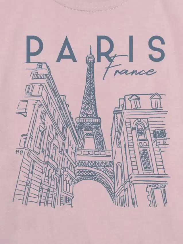 T-shirt för barn med Paris-linjeteckning